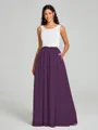 A-Line/Princess Scoop Floor-Length Sleeveless Chiffon Bridesmaid Dress Two Piece