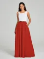 A-Line/Princess Scoop Floor-Length Sleeveless Chiffon Bridesmaid Dress Two Piece
