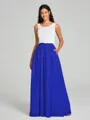 A-Line/Princess Scoop Floor-Length Sleeveless Chiffon Bridesmaid Dress Two Piece