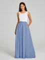 A-Line/Princess Scoop Floor-Length Sleeveless Chiffon Bridesmaid Dress Two Piece