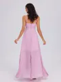 A-line Cowl Pleated Floor-Length Chiffon Bridesmaid Dress