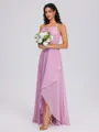 A-line Cowl Pleated Floor-Length Chiffon Bridesmaid Dress