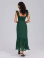 A-line Square Ruffles Tea-Length Chiffon Bridesmaid Dress