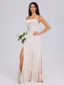 A-line Straps Floor-Length Silk Like Satin Bridesmaid Dress