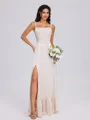 A-line Straps Floor-Length Silk Like Satin Bridesmaid Dress