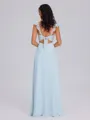 A-line Square Ruffles Floor-Length Chiffon Bridesmaid Dress
