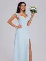 A-line Square Ruffles Floor-Length Chiffon Bridesmaid Dress
