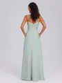 A-line V-neck Pleated Floor-Length Chiffon Bridesmaid Dress