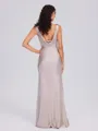 Sheath Scoop Floor-Length Silk Like Satin Bridesmaid Dress