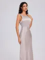 Sheath Scoop Floor-Length Silk Like Satin Bridesmaid Dress