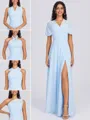 A-line Pleated Floor-Length Chiffon Convertible Bridesmaid Dress