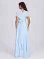 A-line Pleated Floor-Length Chiffon Convertible Bridesmaid Dress