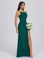 Sheath Pleated Floor-Length Chiffon Bridesmaid Dress