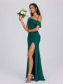 Sheath Pleated Floor-Length Chiffon Bridesmaid Dress