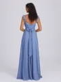 A-line Straps Ruffles Floor-Length Chiffon Bridesmaid Dress