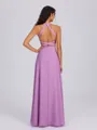 A-line Halter Floor-Length Chiffon Bridesmaid Dress