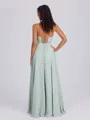 A-line Spaghetti Straps Floor-Length Chiffon Bridesmaid Dress