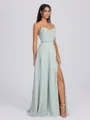 A-line Spaghetti Straps Floor-Length Chiffon Bridesmaid Dress