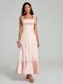 A-Line/Princess Straps Ankle-Length Sleeveless Silk like Satin Bridesmaid Dress