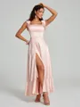 A-Line/Princess Straps Ankle-Length Sleeveless Silk like Satin Bridesmaid Dress