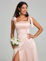 A-Line/Princess Straps Ankle-Length Sleeveless Silk like Satin Bridesmaid Dress