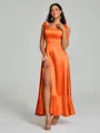 A-Line/Princess Straps Ankle-Length Sleeveless Silk like Satin Bridesmaid Dress