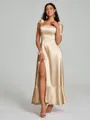 A-Line/Princess Straps Ankle-Length Sleeveless Silk like Satin Bridesmaid Dress