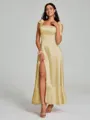 A-Line/Princess Straps Ankle-Length Sleeveless Silk like Satin Bridesmaid Dress