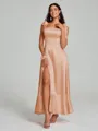 A-Line/Princess Straps Ankle-Length Sleeveless Silk like Satin Bridesmaid Dress