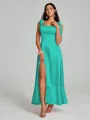 A-Line/Princess Straps Ankle-Length Sleeveless Silk like Satin Bridesmaid Dress