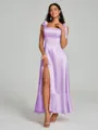 A-Line/Princess Straps Ankle-Length Sleeveless Silk like Satin Bridesmaid Dress