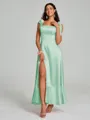 A-Line/Princess Straps Ankle-Length Sleeveless Silk like Satin Bridesmaid Dress