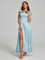 A-Line/Princess Straps Ankle-Length Sleeveless Silk like Satin Bridesmaid Dress