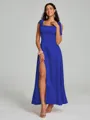 A-Line/Princess Straps Ankle-Length Sleeveless Silk like Satin Bridesmaid Dress