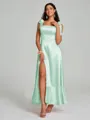 A-Line/Princess Straps Ankle-Length Sleeveless Silk like Satin Bridesmaid Dress