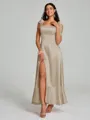 A-Line/Princess Straps Ankle-Length Sleeveless Silk like Satin Bridesmaid Dress
