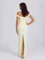 Sheath Cold Shoulder Ruffles Floor-Length Chiffon Bridesmaid Dress