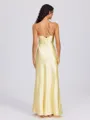 Sheath Halter Floor-Length Silk Like Satin Bridesmaid Dress
