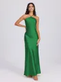 Sheath Halter Floor-Length Silk Like Satin Bridesmaid Dress