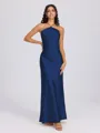 Sheath Halter Floor-Length Silk Like Satin Bridesmaid Dress