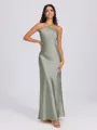 Sheath Halter Floor-Length Silk Like Satin Bridesmaid Dress