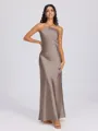 Sheath Halter Floor-Length Silk Like Satin Bridesmaid Dress