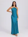 Sheath Halter Floor-Length Silk Like Satin Bridesmaid Dress