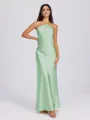 Sheath Halter Floor-Length Silk Like Satin Bridesmaid Dress