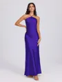 Sheath Halter Floor-Length Silk Like Satin Bridesmaid Dress