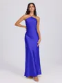 Sheath Halter Floor-Length Silk Like Satin Bridesmaid Dress