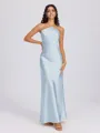 Sheath Halter Floor-Length Silk Like Satin Bridesmaid Dress