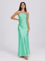 Sheath Halter Floor-Length Silk Like Satin Bridesmaid Dress