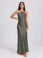 Sheath Halter Floor-Length Silk Like Satin Bridesmaid Dress