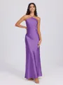 Sheath Halter Floor-Length Silk Like Satin Bridesmaid Dress